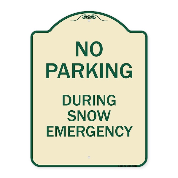 Signmission No Parking During Snow Emergency Heavy-Gauge Aluminum Architectural Sign, 24" x 18", TG-1824-23811 A-DES-TG-1824-23811 - main